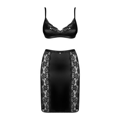 Set reggiseno e gonna nero Blanita di Obsessive